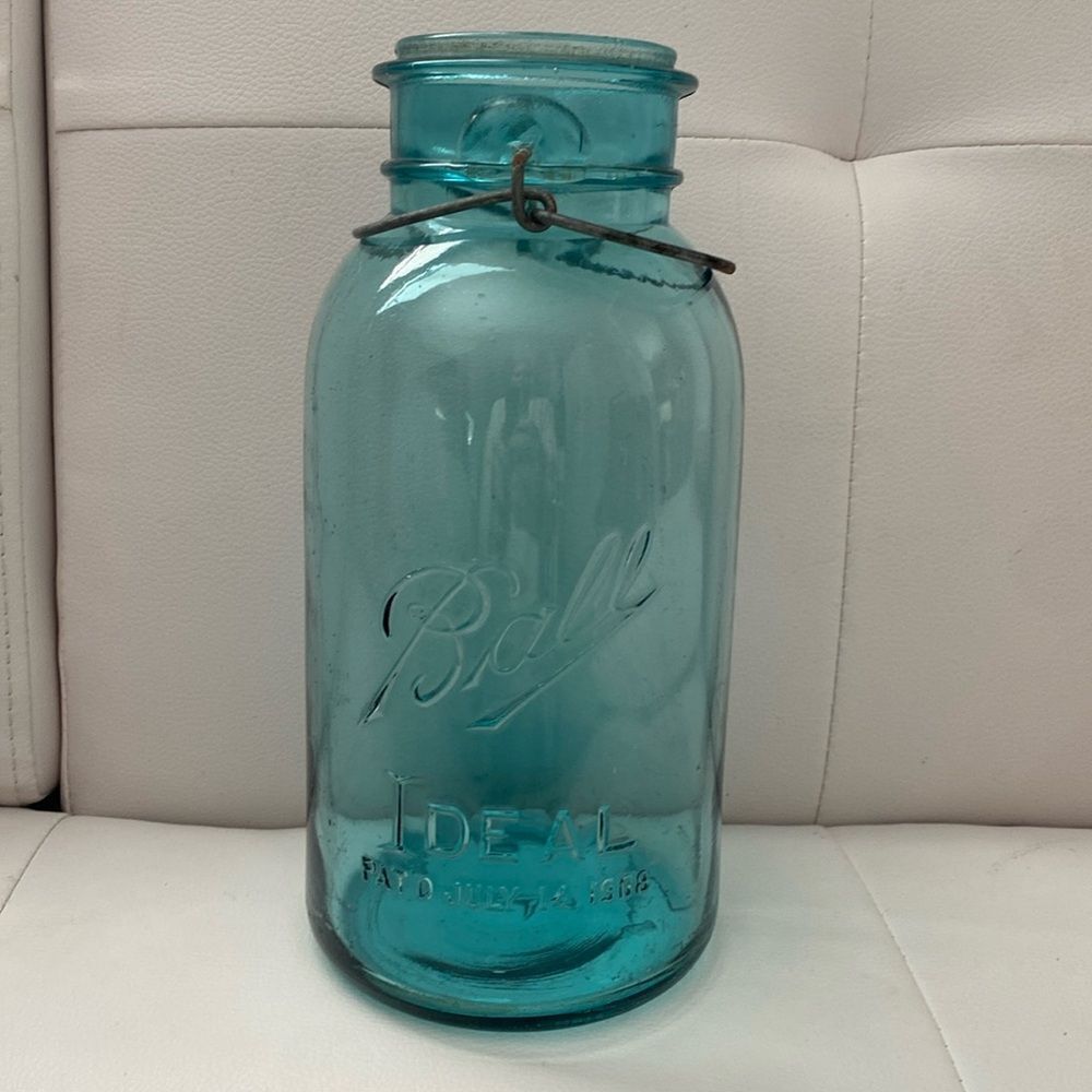Vintage Ball Ideal Blue Mason Jar Quart
